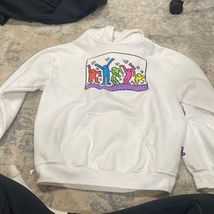 white dancing people hoodie